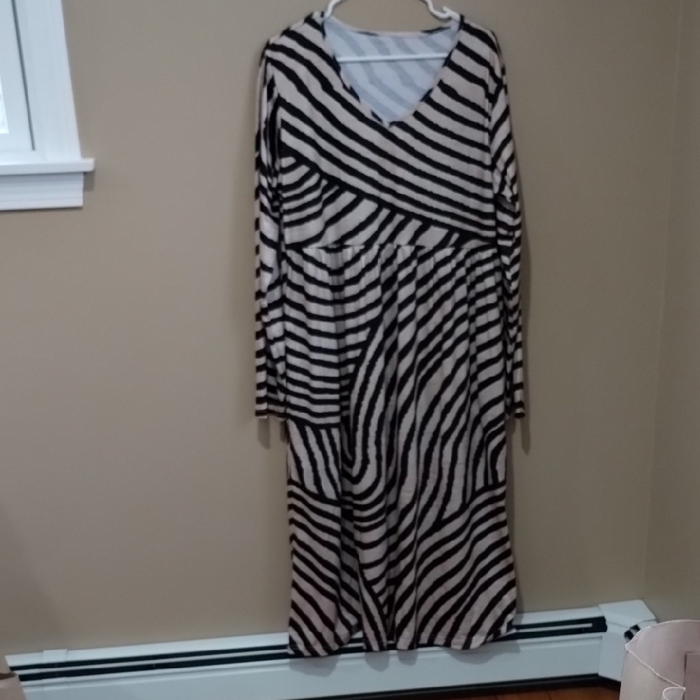 Zebra Print Midi dress XL Pre-owned Cotton/poly